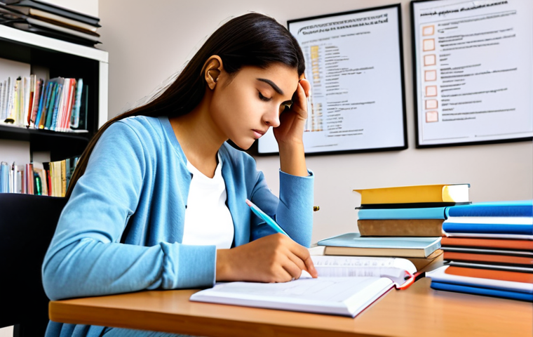 Focused Exam Preparation**
A student fully clothed in a comfortable, casual outfit, sitting at a bright desk with textbooks and notes. The student is concentrating intently on an exam paper. A timer is visible, showing strategic time management. Bookshelf and motivational posters in the background. Safe for work, appropriate content, professional, family-friendly, perfect anatomy, correct proportions, natural pose, well-formed hands, proper finger count, natural body proportions, fully clothed, modest clothing.
**